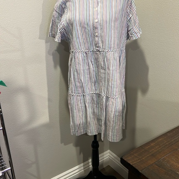 Madewell Striped lined cotton mini dress - Picture 3 of 5